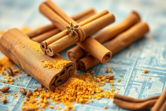 Fahéjszeletek és fahéjpor egészségi előnyökkel