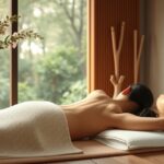 Nyirokmasszázs kezelése relaxáló környezetben, női alany