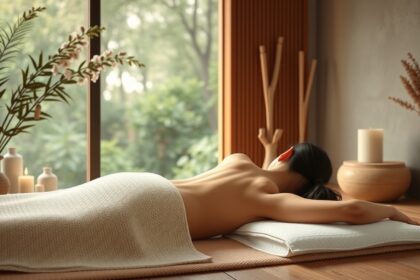 Nyirokmasszázs kezelése relaxáló környezetben, női alany