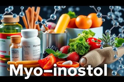 Mio-inozitol táplálékkiegészítők, vitaminok és friss zöldségek