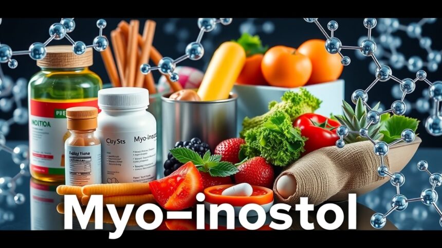 Mio-inozitol táplálékkiegészítők, vitaminok és friss zöldségek