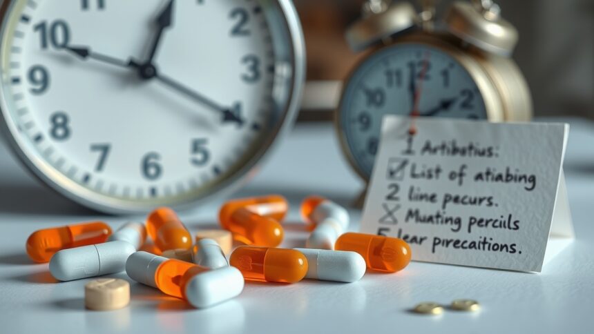 Antibiotikumok és óra, gyógyszeres kezelés ellenőrző lista