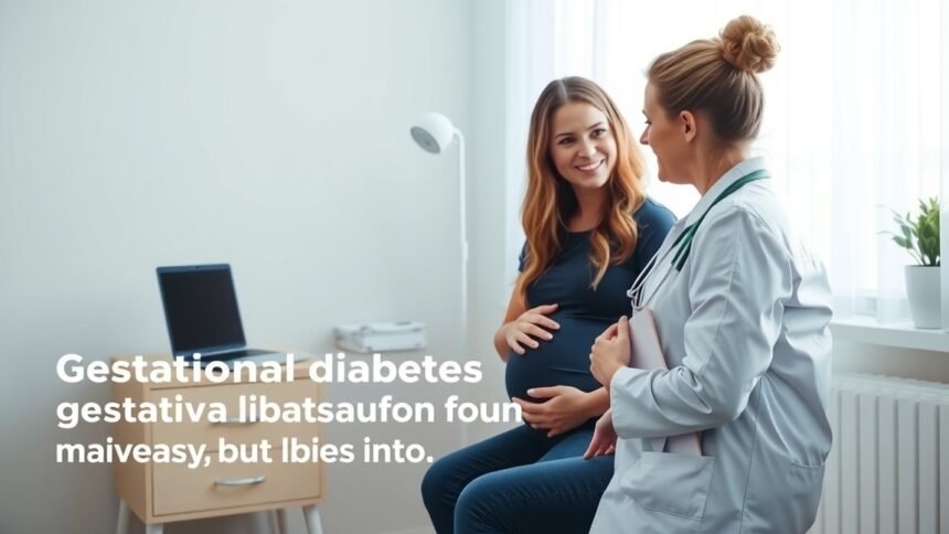 Kismama orvosi konzultáción terhességi cukorbetegség miatt.