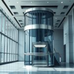 Modern paternoszter lift az új építészetben