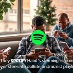 Fiatalok zenehallgatás közben, mobiltelefonjaik segítségével.