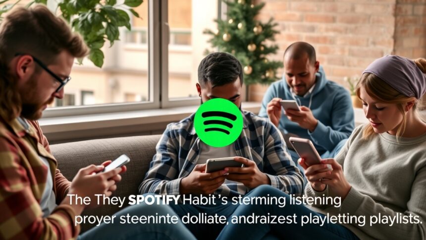 Fiatalok zenehallgatás közben, mobiltelefonjaik segítségével.