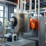 Soros adagoló ipari környezetben, mechanikai és pneumatikus működés.