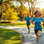 Futók a napsütésben, egészséges életmódot képviselve