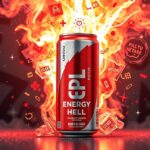 Hell energiaital doboz lángok között, energiaital hatások