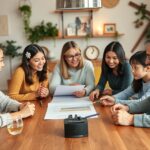 Családi vállalkozás megbeszélése több generáció között.