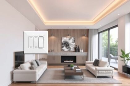 Modern vezeték nélküli kapcsoló egy elegáns nappaliban