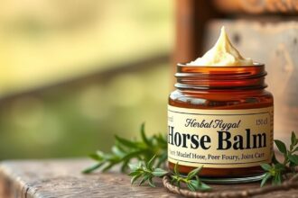 Lóbalzsam üveg, természetes fájdalomcsillapító és regeneráló