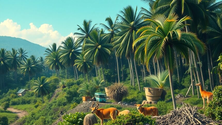 Tengeri pálmák és szarvasok egy egészséges ökoszisztémában