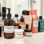 Kozmetikai termékek metilparabén tartalommal a fürdőszobában.