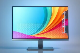 Modern TFT monitor displaying vibrant colors and graphics