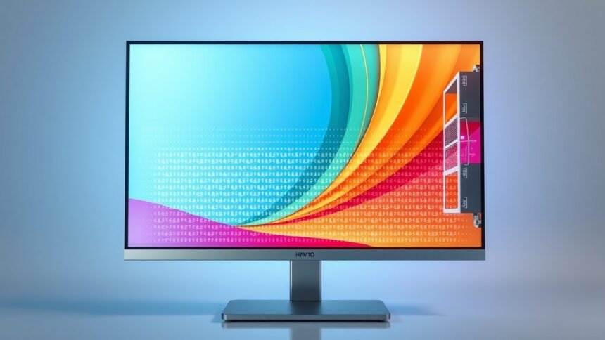 Modern TFT monitor displaying vibrant colors and graphics