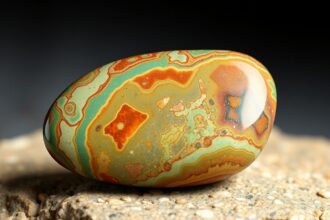 Gyönyörű óceán jáspis kő finom színmintákkal és textúrával.