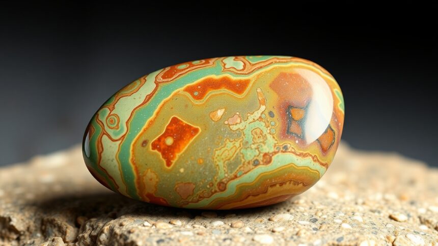 Gyönyörű óceán jáspis kő finom színmintákkal és textúrával.