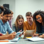 Diákok egy csoportja pedagógiai szakvizsgához készül, tanulás közben.