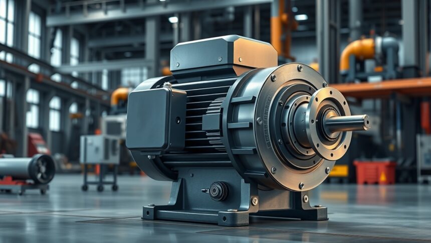 Közvetlen hajtású motor ipari környezetben, modern technológia.