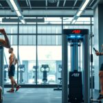 Férfiak az AB Generator edzőgépnél edzés közben a fitneszteremben