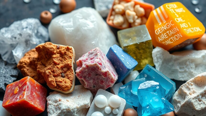 Különböző ásványok és kristályok, amelyek az egészség javítására szolgálnak.