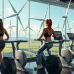 Nők edzenek szélenergiával működő sporteszközökön