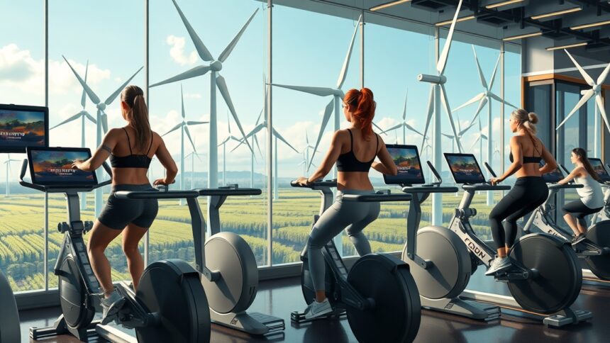 Nők edzenek szélenergiával működő sporteszközökön