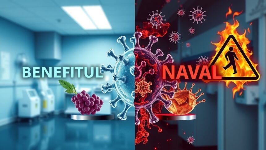 A NAC jótékony és káros hatásait ábrázoló grafika