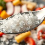 Nátrium-glutamát a konyhában, ízélményt fokozó fűszer.