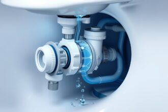 WC tartály töltőszelep részletei és működés közben