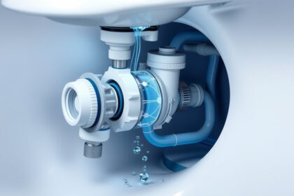 WC tartály töltőszelep részletei és működés közben