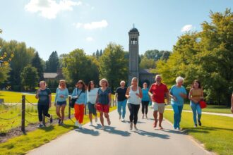 Csoportos tempós séta a természetben felnőttek részvételével