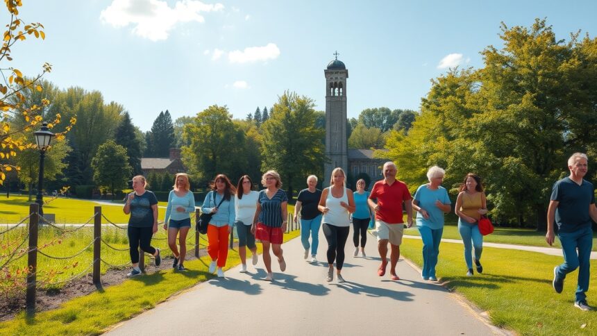 Csoportos tempós séta a természetben felnőttek részvételével