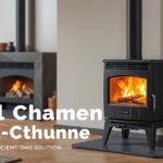 Kétaknás kályha modern design és hatékony fűtési megoldás.