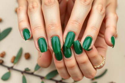 Smaragdzöld körmök a természet eleganciáját idézik