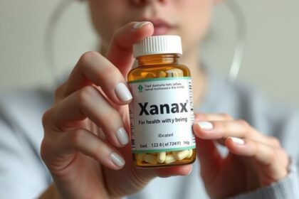 Xanax gyógyszer üveg, szorongás csökkentésére