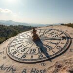 Ókori napóra a természetben, napfényben.