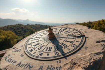 Ókori napóra a természetben, napfényben.