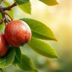 Naspolya gyümölcsök zöld leveleken, napfényben