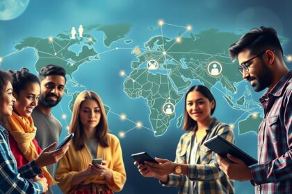 Fiatalok globális kapcsolatokban mobiltelefonokkal