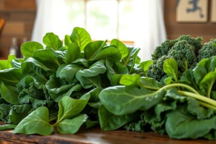 Zöld leveles zöldségek, mint spenót és kel, forrása a K1-vitaminnak.