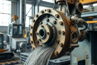 Mélyszívófej működés közben ipari környezetben