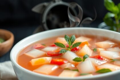 Friss, ízletes kocsonya étel egészséges összetevőkkel