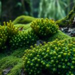 Tőzegmohák színes csoportja a természetben, biológiai sokféleség.