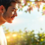 Pár beszélget szép tavaszi környezetben