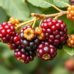 A faeper bogyói közelről mutatva, egészséges bogyós gyümölcsök