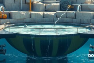 Dorr ülepítő víztisztító rendszere és vízfolyás