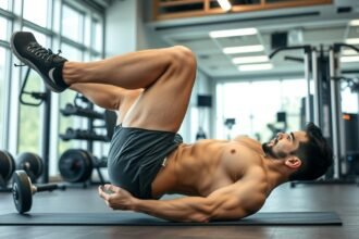 Férfi hasprés edzés közben a tornateremben