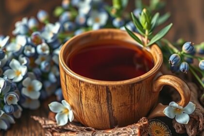 Katáng tea tálalva virágokkal és természetes összetevőkkel